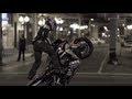 Stunt Motorcyclist in Downtown Chicago - Red Bull Night Tracks