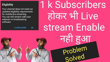 YouTube Live Stream Eligibility Problem|YouTube 1K Subscribers Complete But Live Stream Not Enable