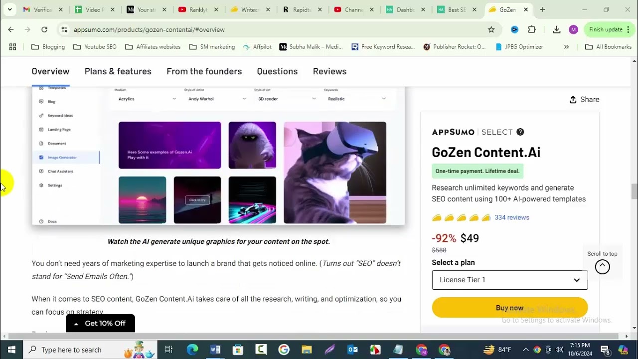 GoZen Content.Ai Product Review 2024 | SEO friendly A.I content writing Tool | Lifetime Deal at $49