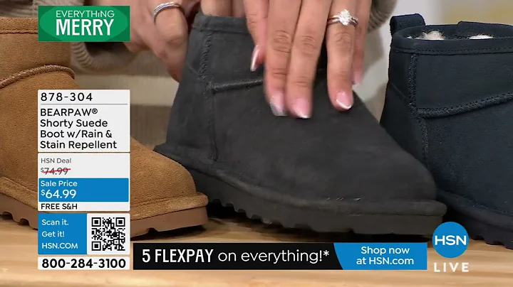 BEARPAW Shorty Suede Boot w/Rain   Stain Repellent