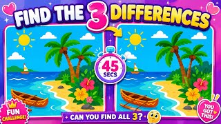 Only Sharp Eyes Can Find 3 Differences 👀 Tropical Island Game screenshot 1