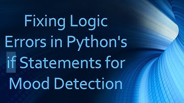 Fixing Logic Errors in Python