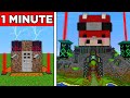 Prison scuris de 1 minute vs 1 heure sur minecraft 