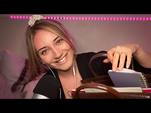 ASMR 📚 Rentrée scolaire bruit papeterie - tapping et chuchottement