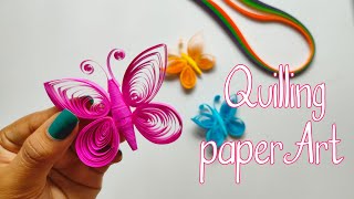 How to Make Butterfly With Quilling Paper || Beautiful Quilling Paper Craft