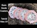 Resin Art Geode Coasters/ Flower Technique/ Start to Finish/ NEW Design