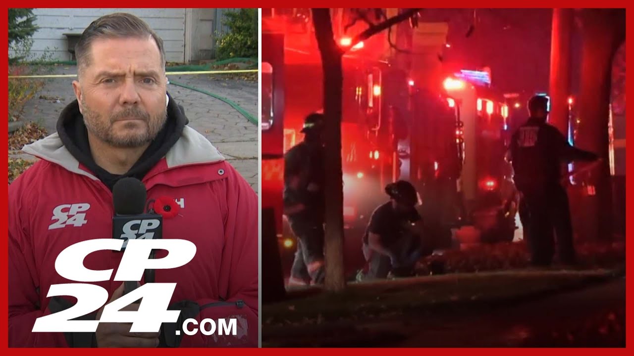 BREAKING: Man dies after being pulled from Etobicoke house fire - YouTube