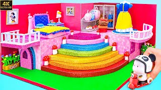 (EASY) Building Cute Villa has Rainbow Stairs from Cardboard ❤️ Miniature House DIY