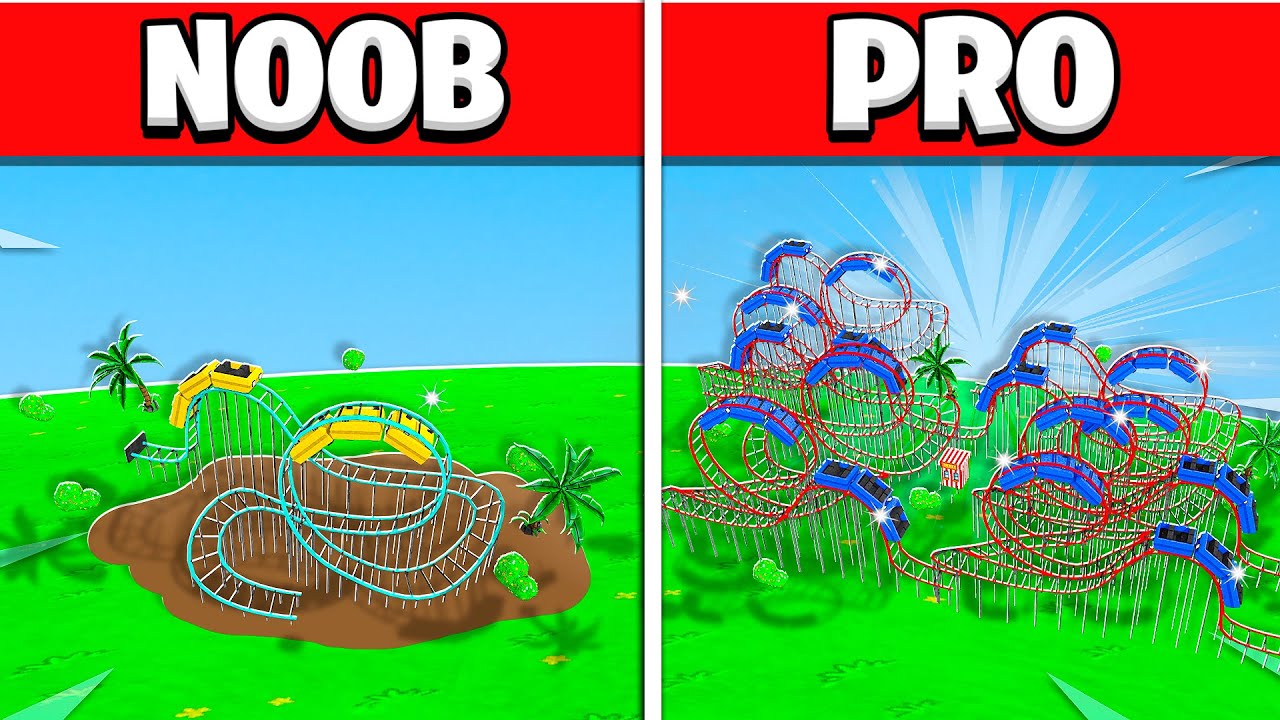 Noob Vs Pro Roblox Theme Park Tycoon Youtube - noob vs pro roblox theme park