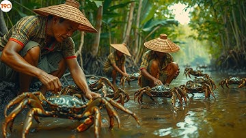 TO CHÀ BÁ! Ngư Dân Thái Lan Bắt Cua Khủng Siêu Dễ Trong Rừng Ngập Mặn