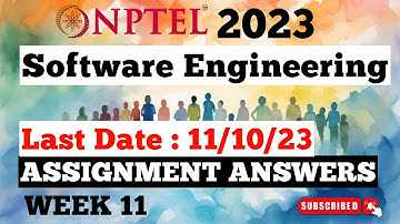 NPTEL 11 Software Engineering Quiz 11 Answers | Jul-Dec 2023