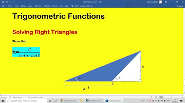 Precalculus.Trigonometric Functions .Solving Right triangles. Problem Solution. Darina. Mathematics