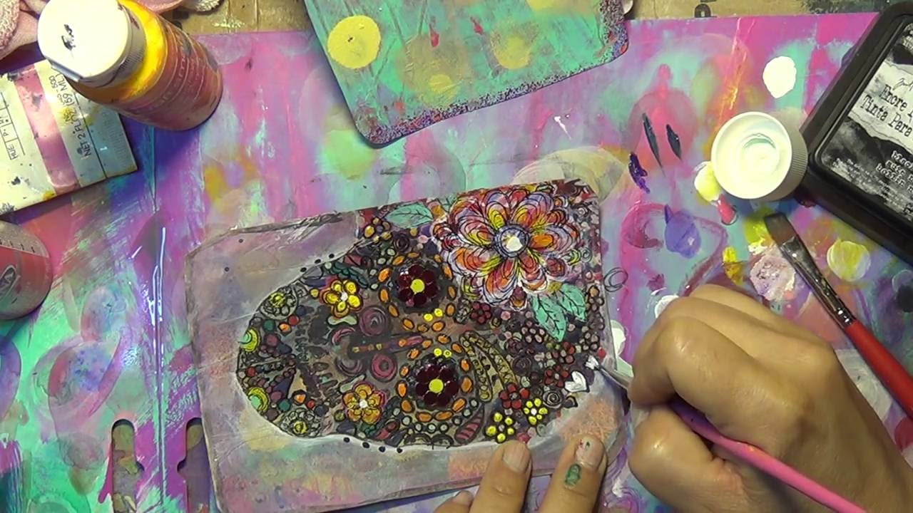 mixed media postcard part 12 YouTube