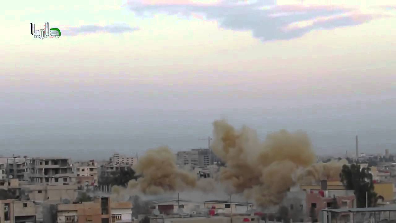 Syrian Air Force MI 17 Drops Bomb