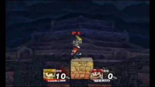 Super Smash Bros Brawl : Toon Link vs Mario (Custom Stage)