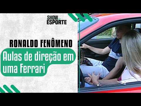 Ronaldo Fenômeno teaches Hortência how to drive a Ferrari