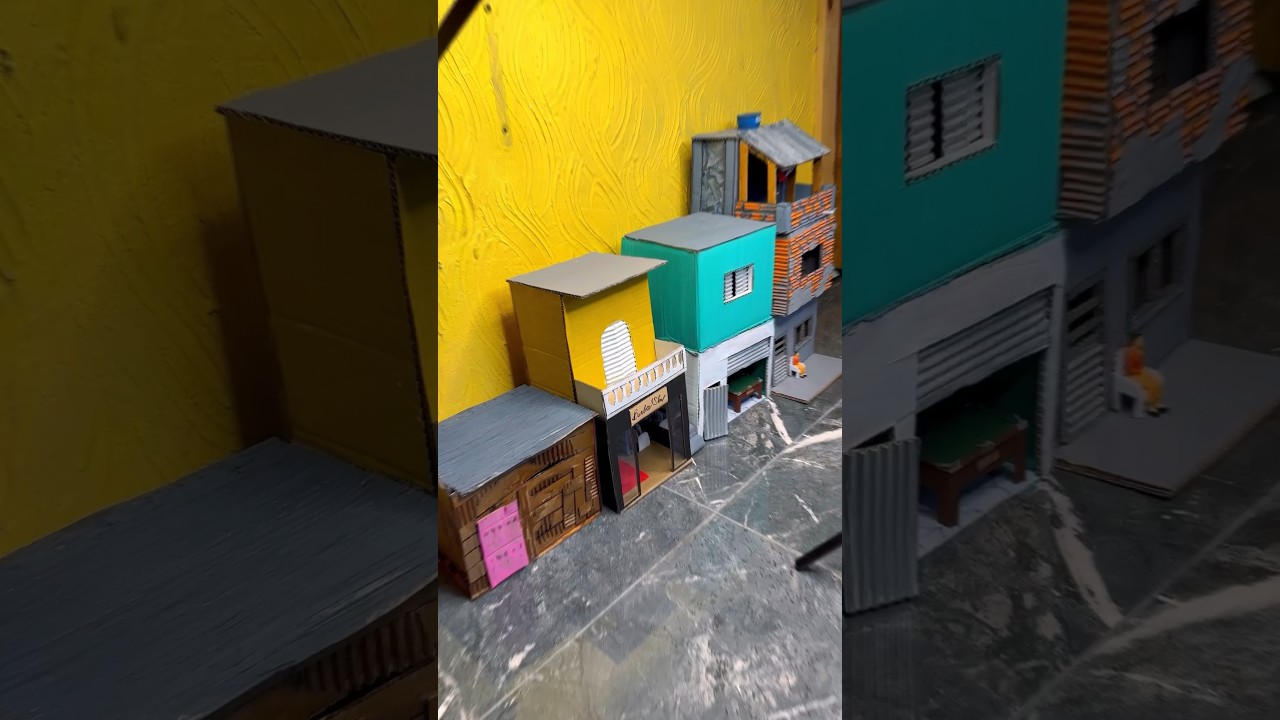 Construindo uma cidade de papelão #artesanato #diorama #miniature