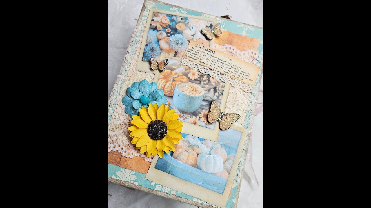 ジャンクジャーナル　雑記帳　fall has come Autumn Fall Pumpkin Spice 3 Signature Shabby Chic Junk