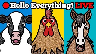 🔴Hello Everything!👀 LIVE | Drawing and Coloring with Glitter &amp; Googly Eyes | Educational Stories