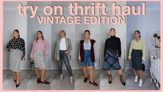 TRY ON THRIFT HAUL - VINTAGE EDITION 🛍️ MAKING VINTAGE LOOK MODERN 🛍️  THE JO DEDES AESTHETIC