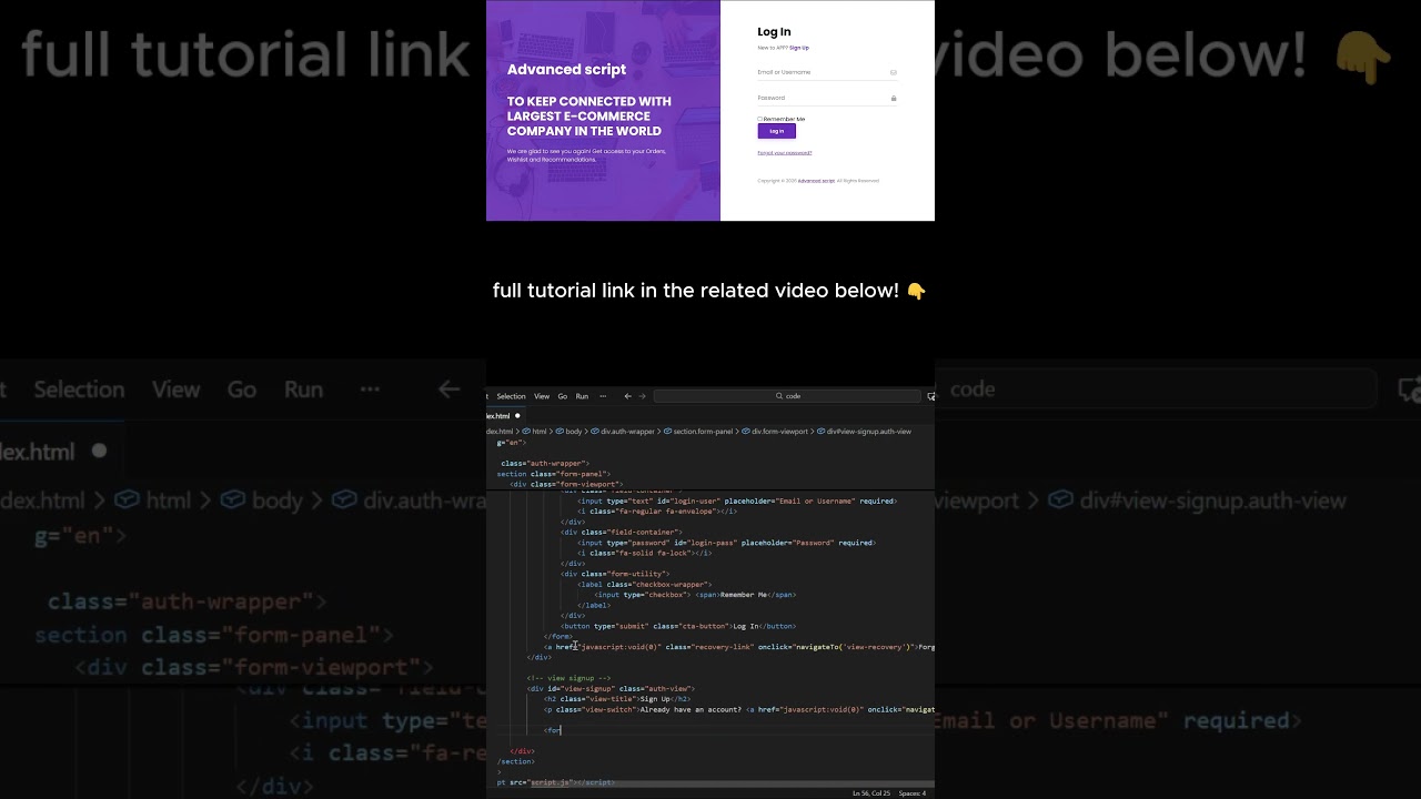 How to Build a Responsive Auth System UI with HTML/CSS/JS | Full Tutorial