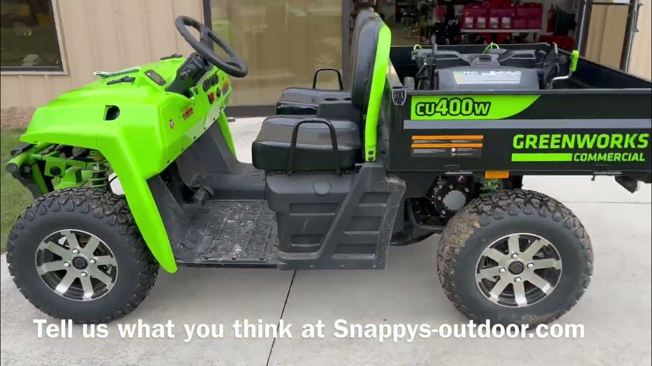 Greenworks CU400W Utility Vehicle Walkthrough and Driving Demo YouTube