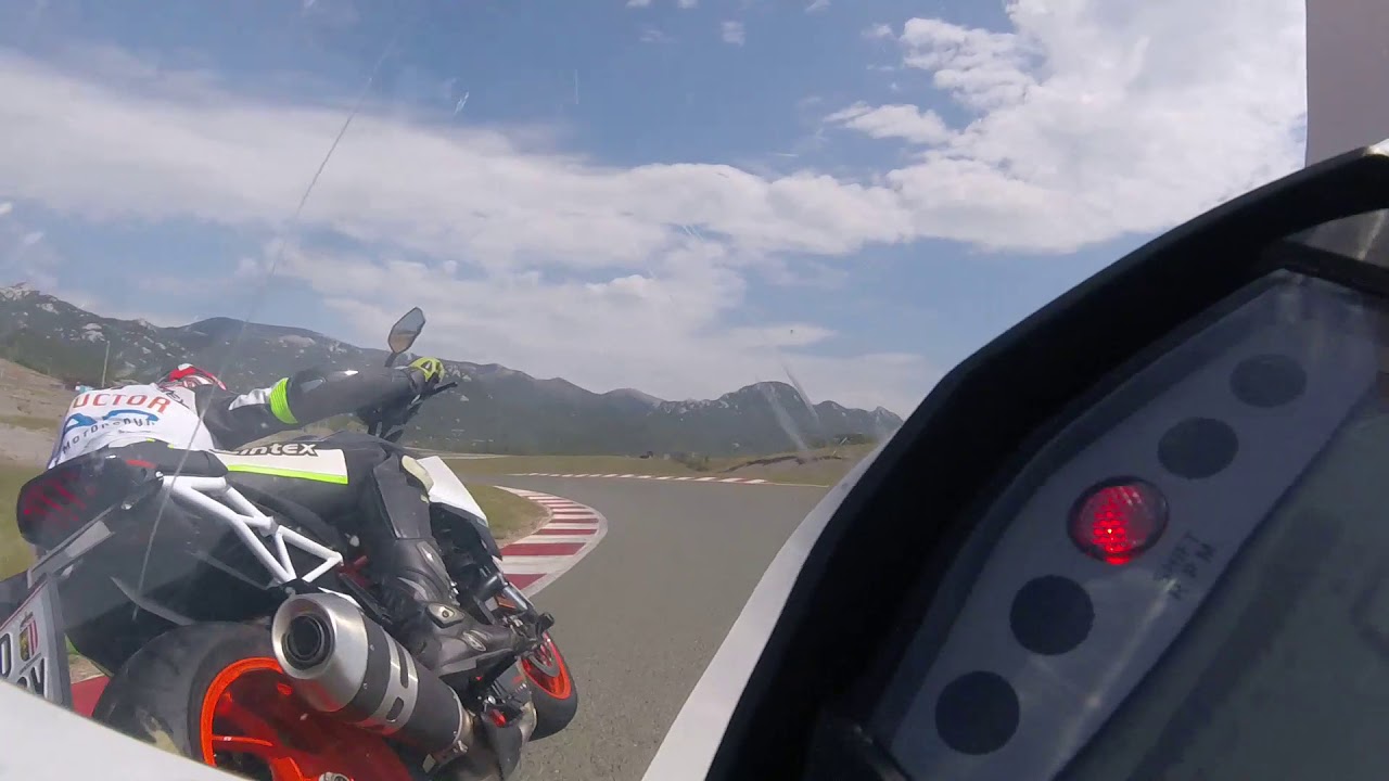 Grobnik circuit gyro cam laps KTM RC390 onboard Mike Spike Edwards motorbike track action Rijeka