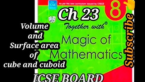 Class 8th Maths ICSE BOARD Ch 23 (6-10sums)Volume and surface area of cube and cuboid.Subscribe 🙏
