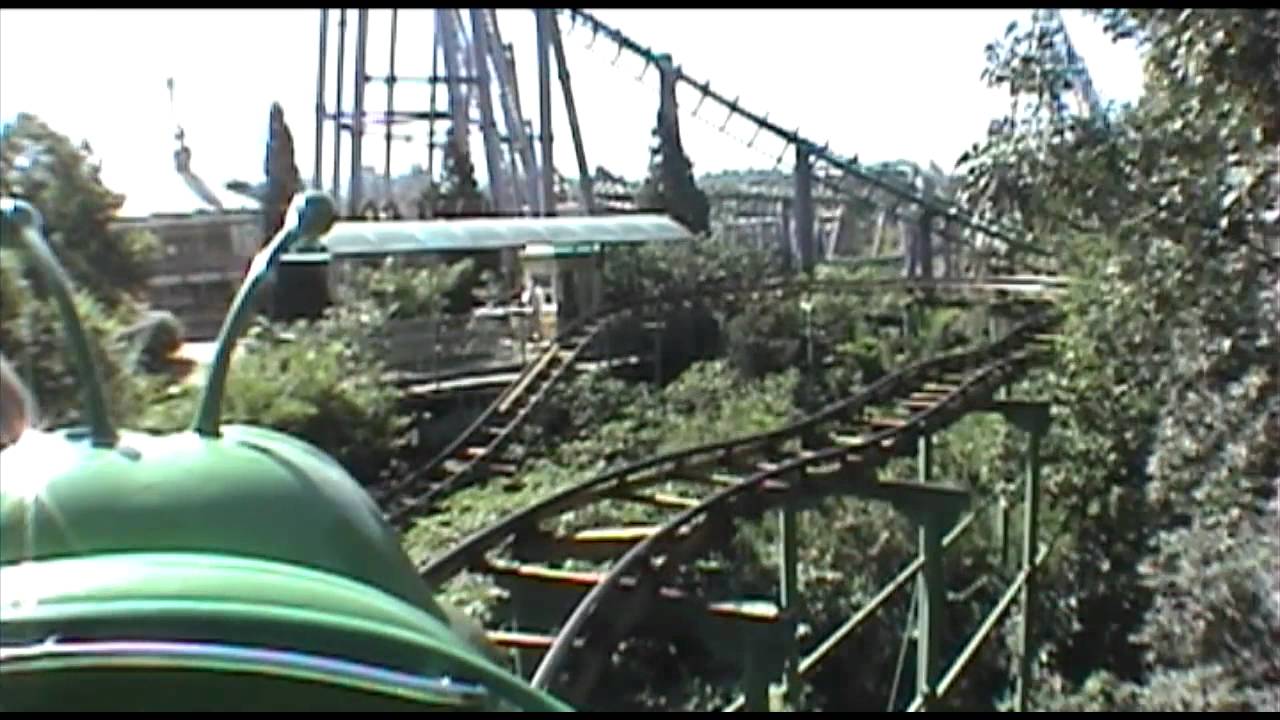 Chinese Knock-Off Wacky Worm Roller Coaster POV Front Seat Beijing Shijingshan Amusement Park China