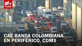 Cuatro colombianos detenidos tras asaltar camioneta de valores en Periférico, CDMX