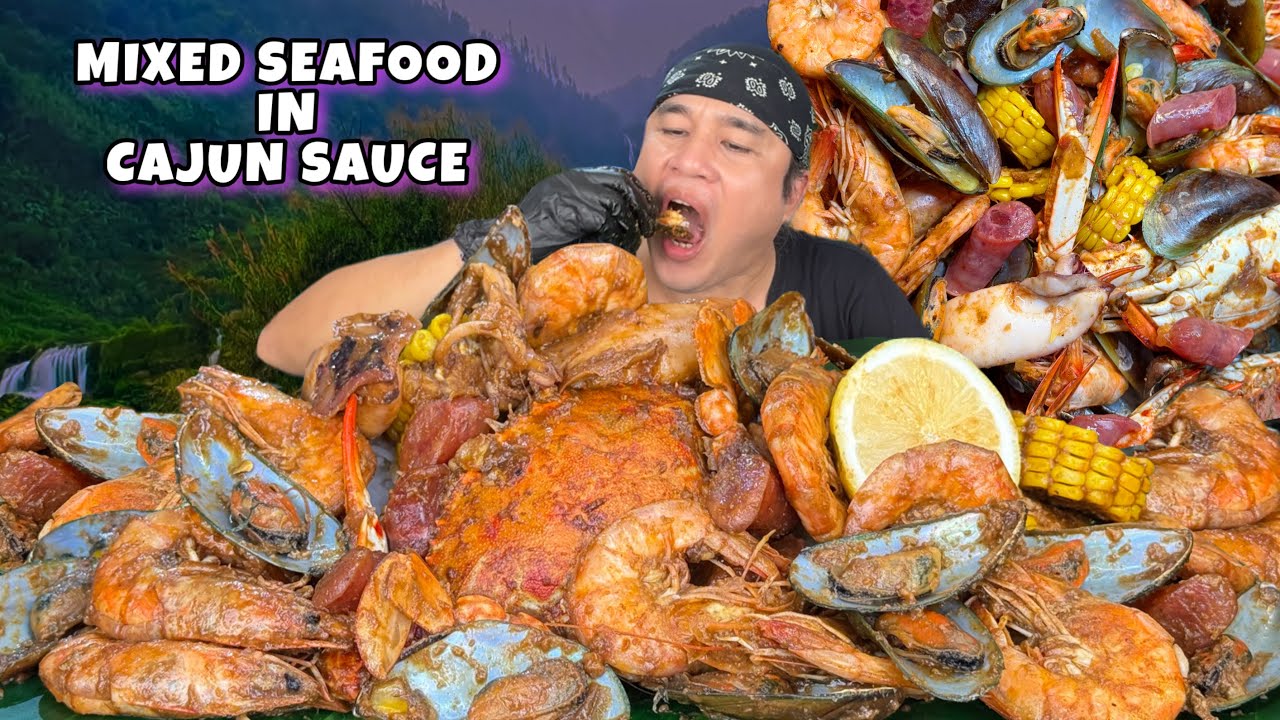 Mixed Seafood in Cajun Sauce Mukbang Pinoy Mukbang