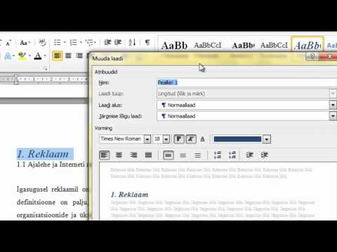 Uurimistöö GAGis: pealkirjad (MS Word 2010)