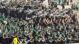 10-10-2025.  University of North Texas Green Brigade Marching Band play their fight song UNT Fight.