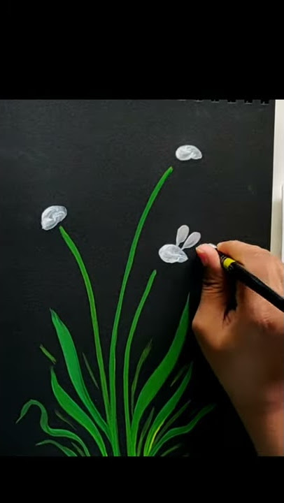 How to paint THE MOST BEAUTIFUL Flowers - acrylic painting on black paper 