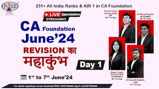 Day 01 CA Foundation June'24 Marathon Revision | PACE, Indore