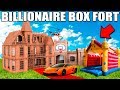 BIGGEST BILLIONAIRE BOX FORT CHALLENGE! 📦💰24 Hour: Basketball Court, Jumping Castle, Gaming Setup