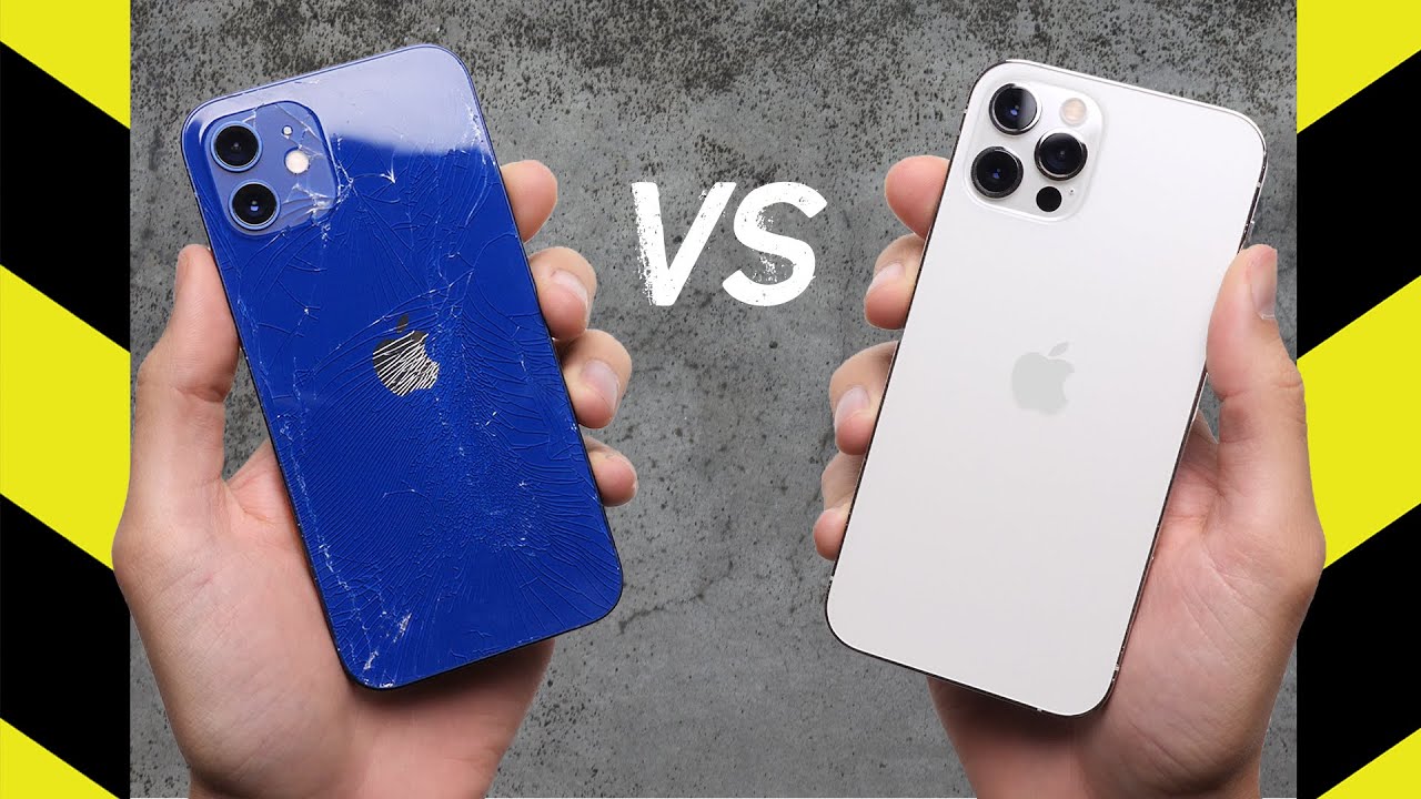 iPhone 12 vs  iPhone 12 Pro Drop Test 