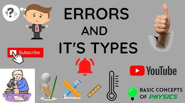 Errors and its types| Units and measurements