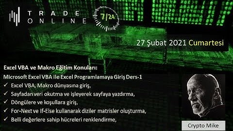 Microsoft Excel VBA ile Excel Programlama Ders-1 Devamı