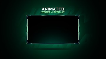 Minimalistic Animated Green Webcam Overlay Template for Streamers