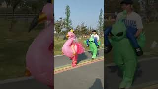 Alien And Flamingo Inflatable Costume