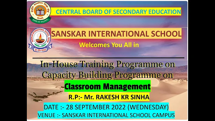 In-House Training on Classroom Management Held on 28.09.2022 By R.P:- Rakesh Kumar Sinha - DayDayNews