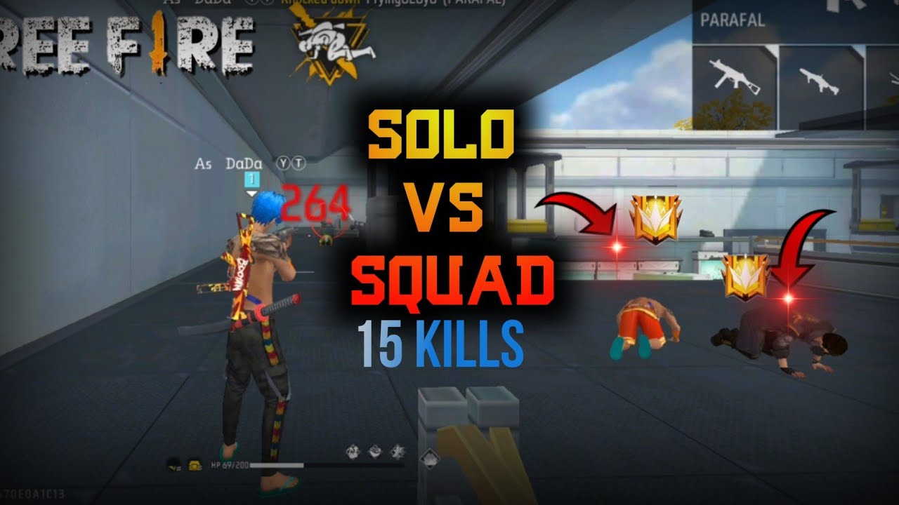solo vs squad || free fire solo vs squad game play || as dada gaming ...