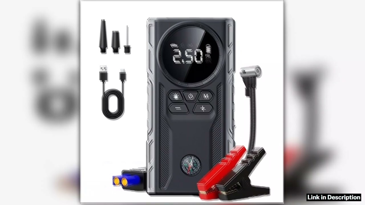 Jump Starter with Air Compressor 4000A 150PSI Battery Jumper Starter Portable 90 Gas80L Diesel Comp