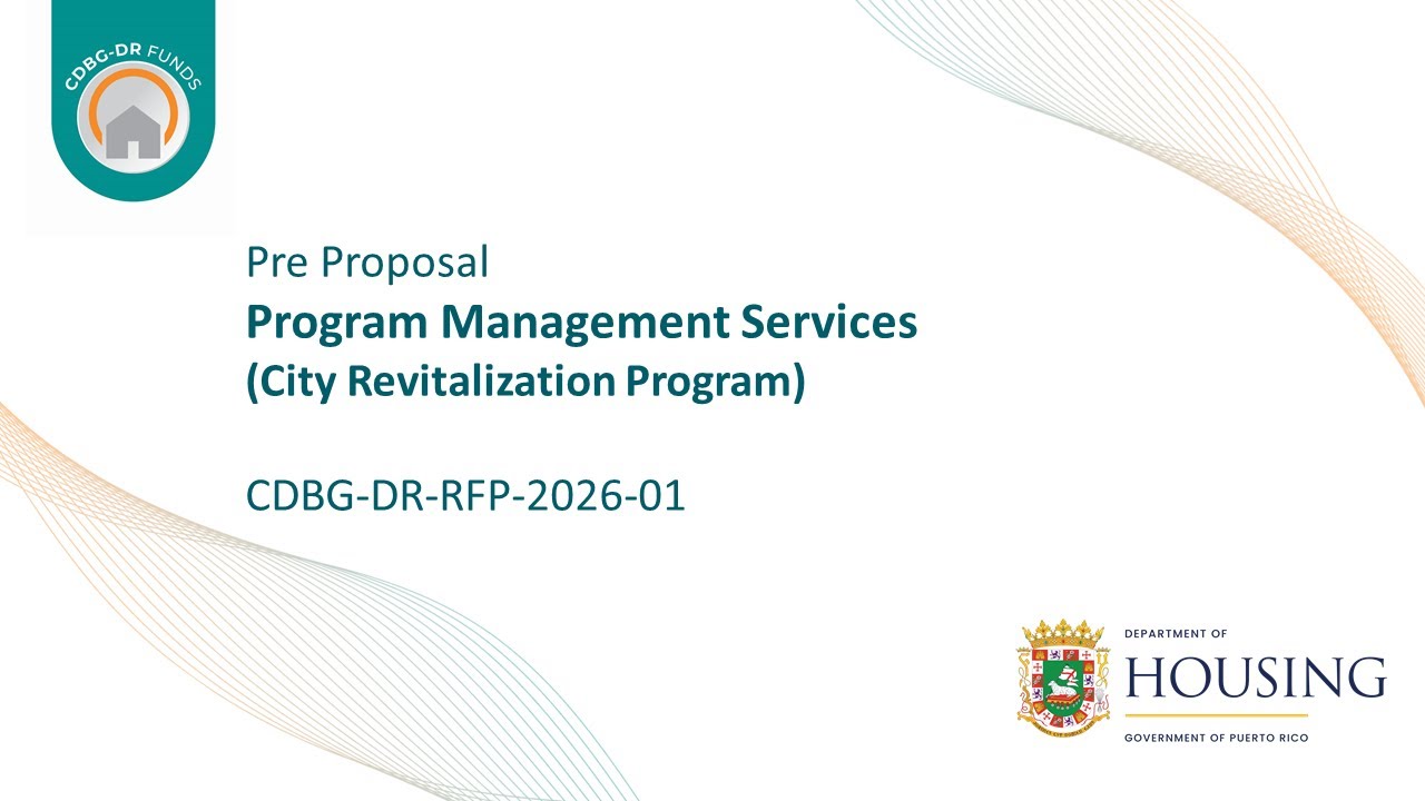 CDBG-DR-RFP-2026-01 | Pre Proposal | Program Management Services - YouTube