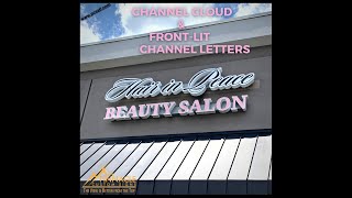 Hair In Peace - Channel Letter - Channel Cloud - Building Sign