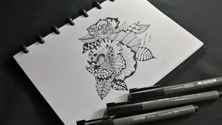 Eps. 25 My Beautiful Zentangle Flower Pattern | Zentangle patterns | mandala art | drawing art