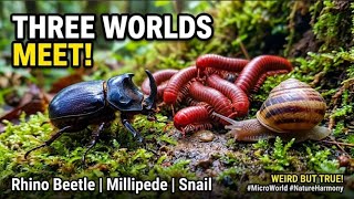 Weird But True: The Peaceful Convergence of Three Different Bug Worlds #MicroWorld #NatureHarmony
