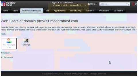 How to set up web users in Plesk 11