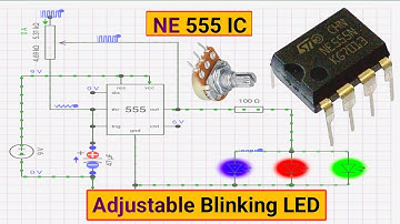 555 IC Blinking LED Circuit | NE555 IC Circuit | Adjustable Flashing LED Circuit